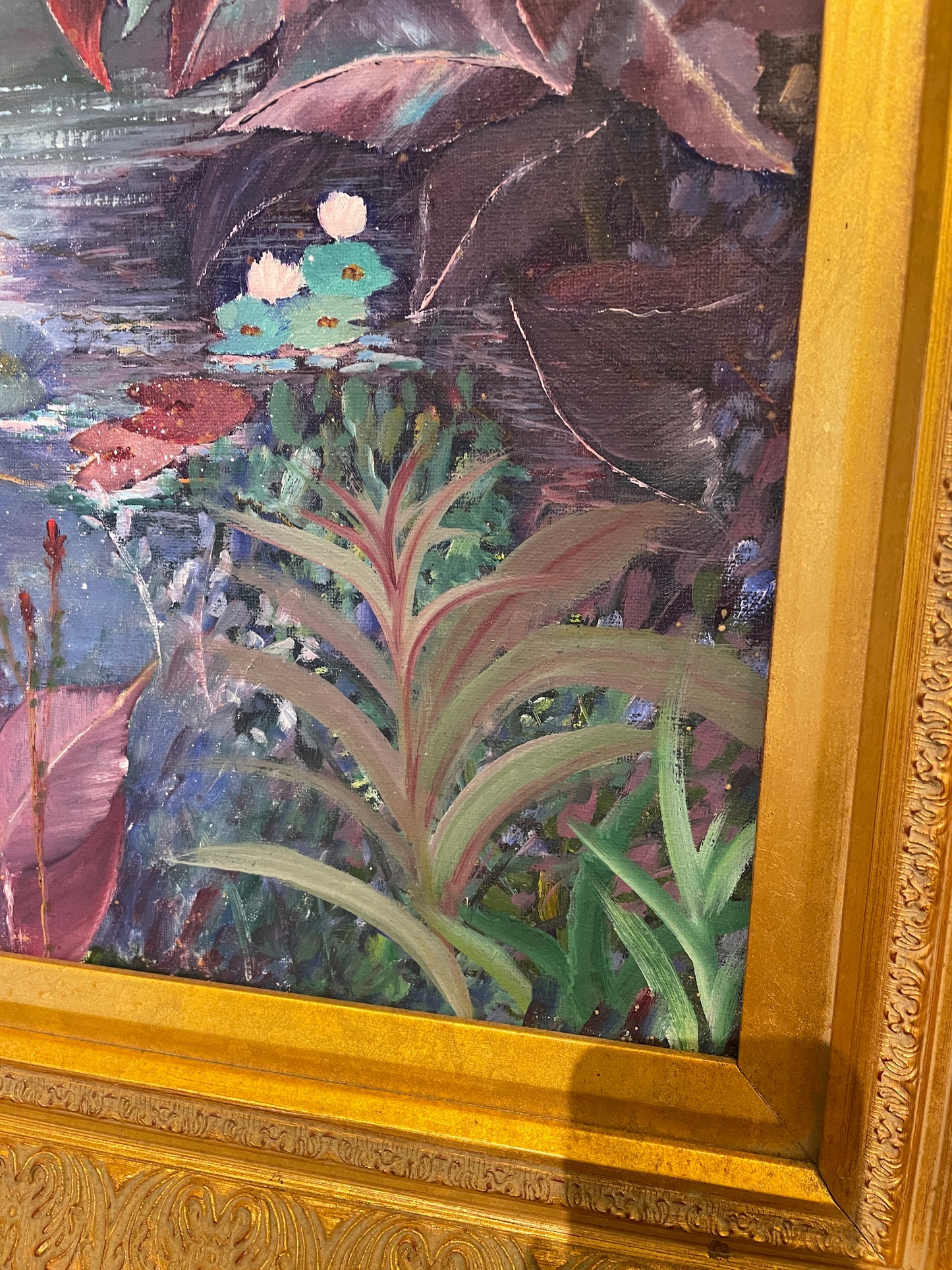 Jeanette Wittenberg Oil on Canvas, Lilies on the Pond (0I8002)