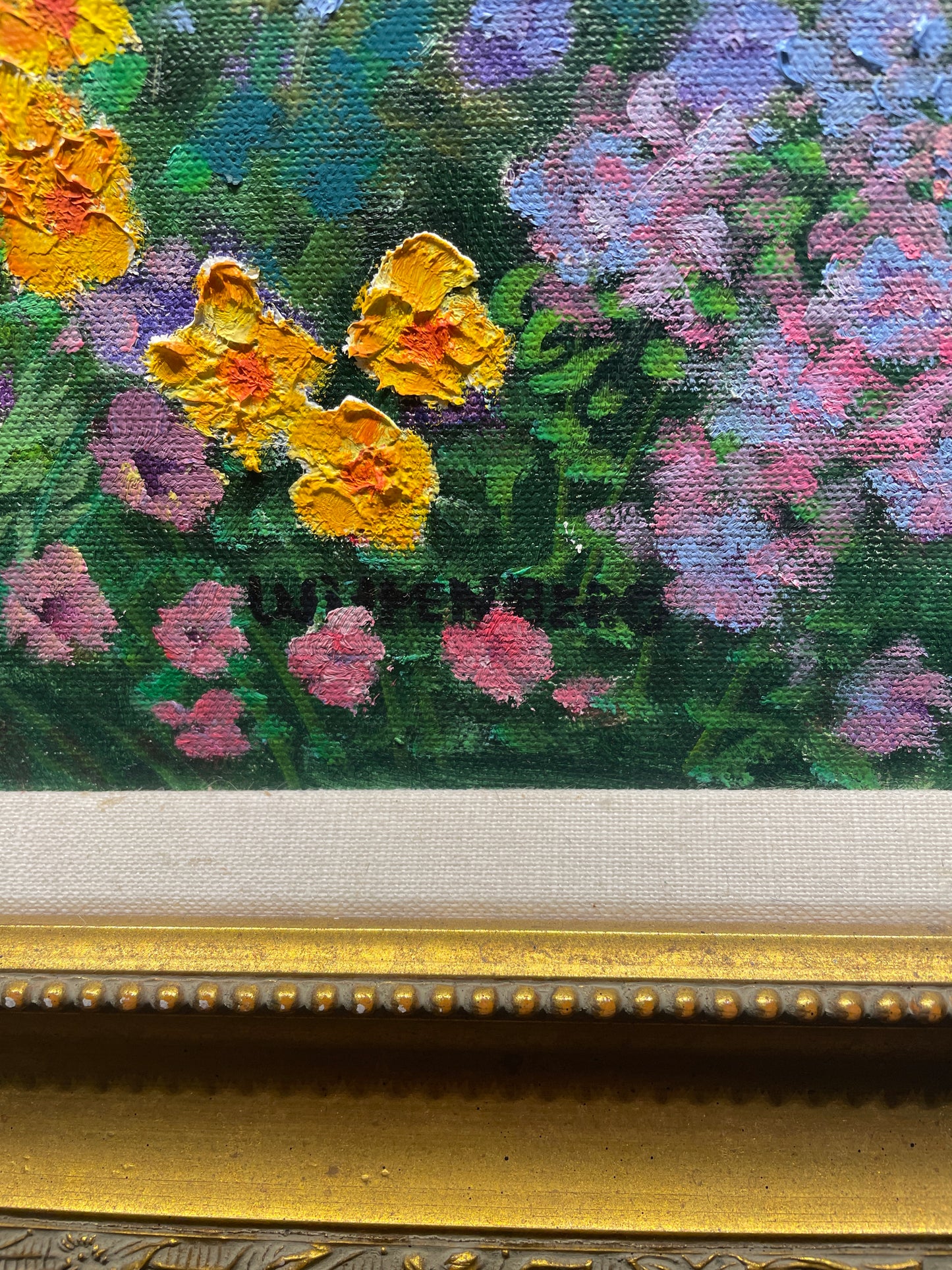 Jeanette Wittenberg Oil on Canvas, Garden with Bay Window (0I8004)