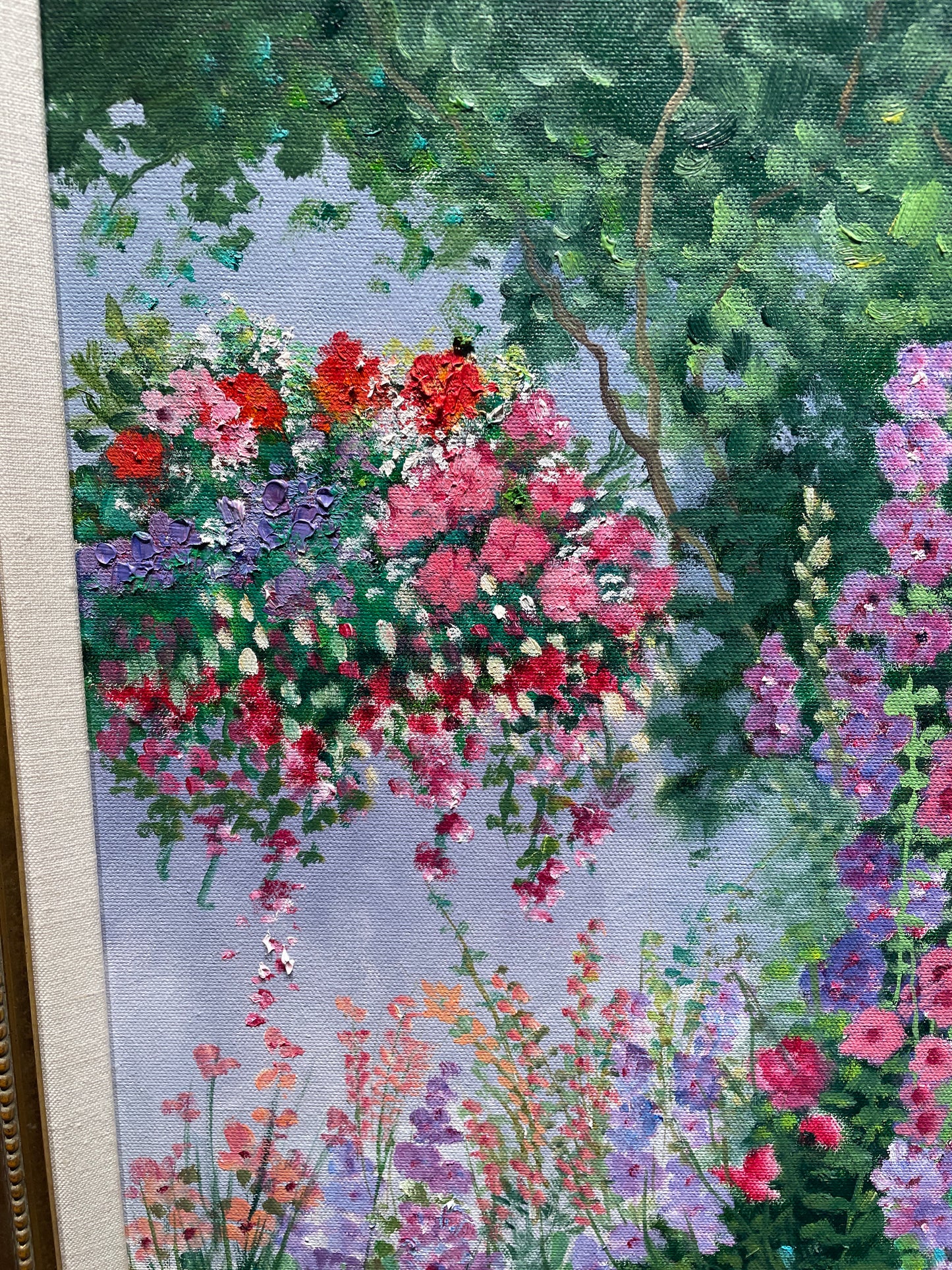 Jeanette Wittenberg Oil on Canvas, Garden with Bay Window (0I8004)