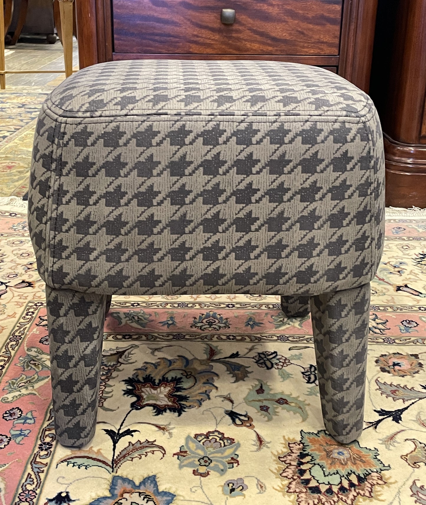 Gianfranco Ferre Home Houndstooth Footstool AS IS (0AG00B)