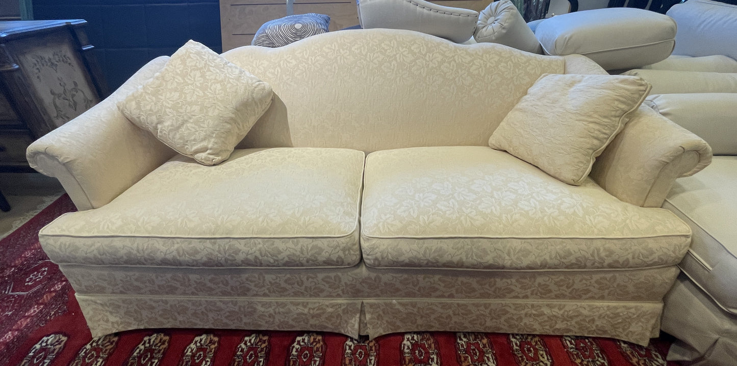 Sovereign by Hickory Chair Co. Damask Camel Back Sofa (0IP001)
