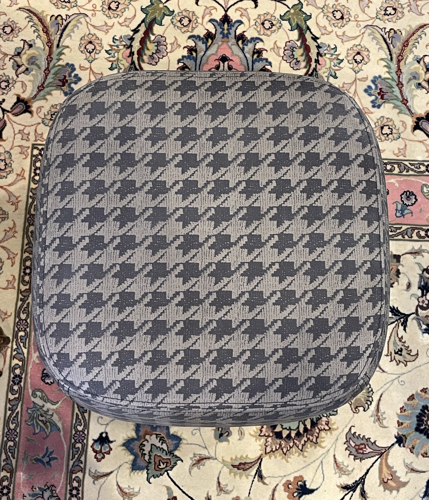 Gianfranco Ferre Home Houndstooth Footstool AS IS (0AG00B)
