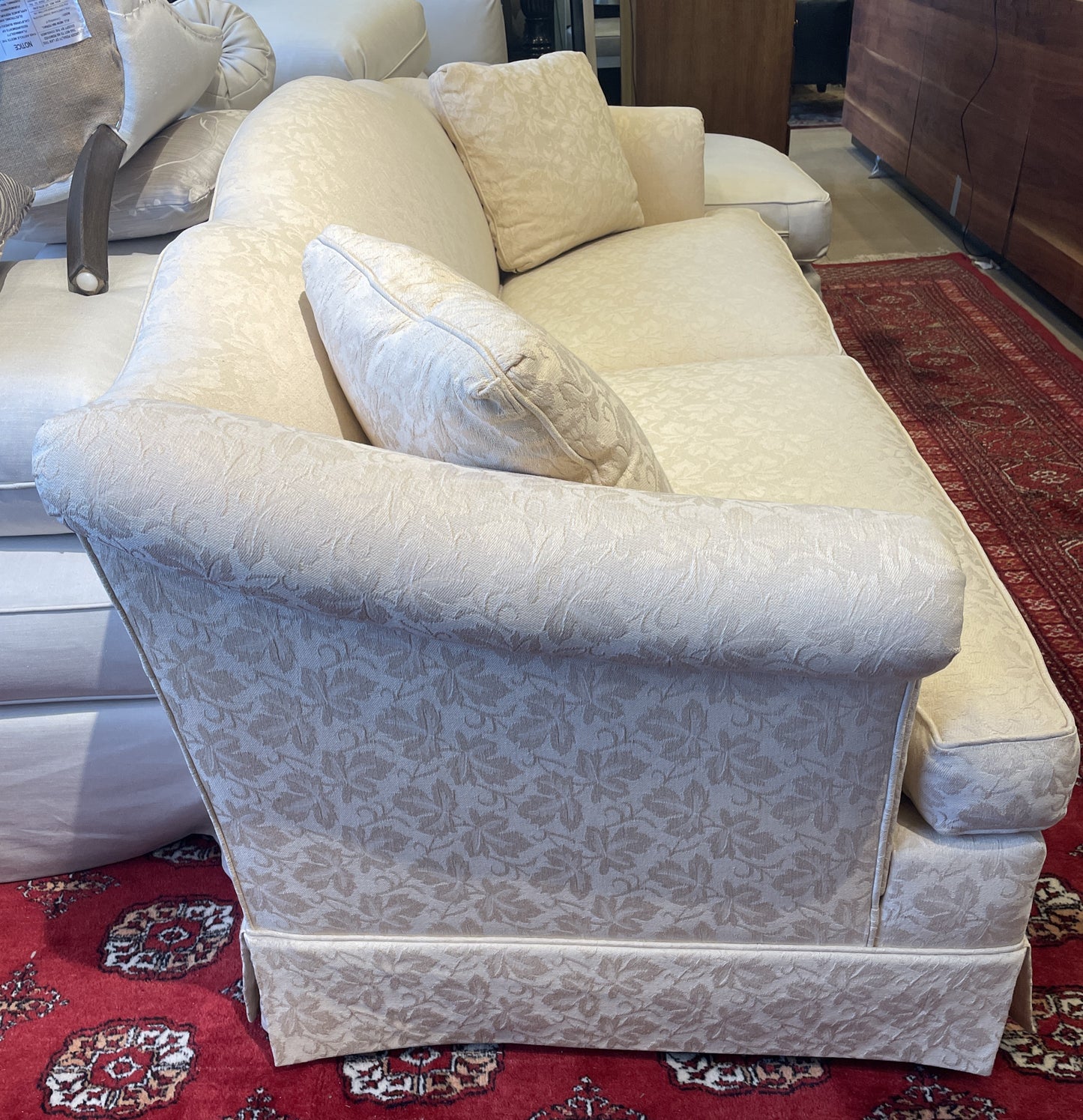 Sovereign by Hickory Chair Co. Damask Camel Back Sofa (0IP001)