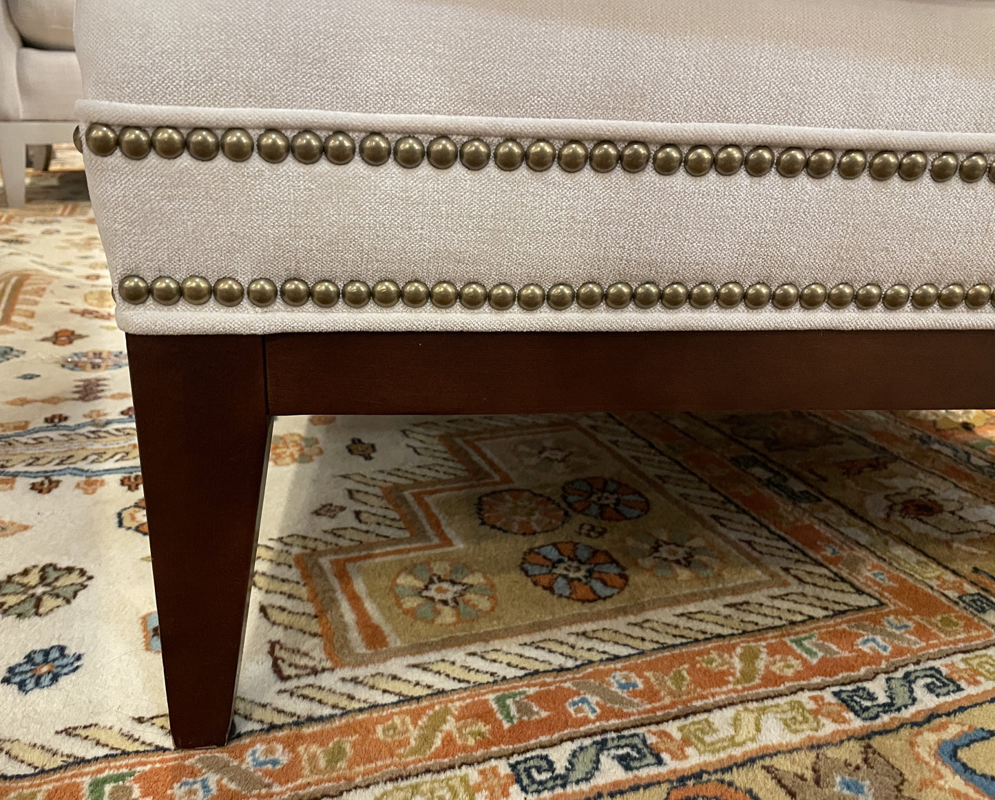 Mitchell Gold White chair with tacks (0IV01A)