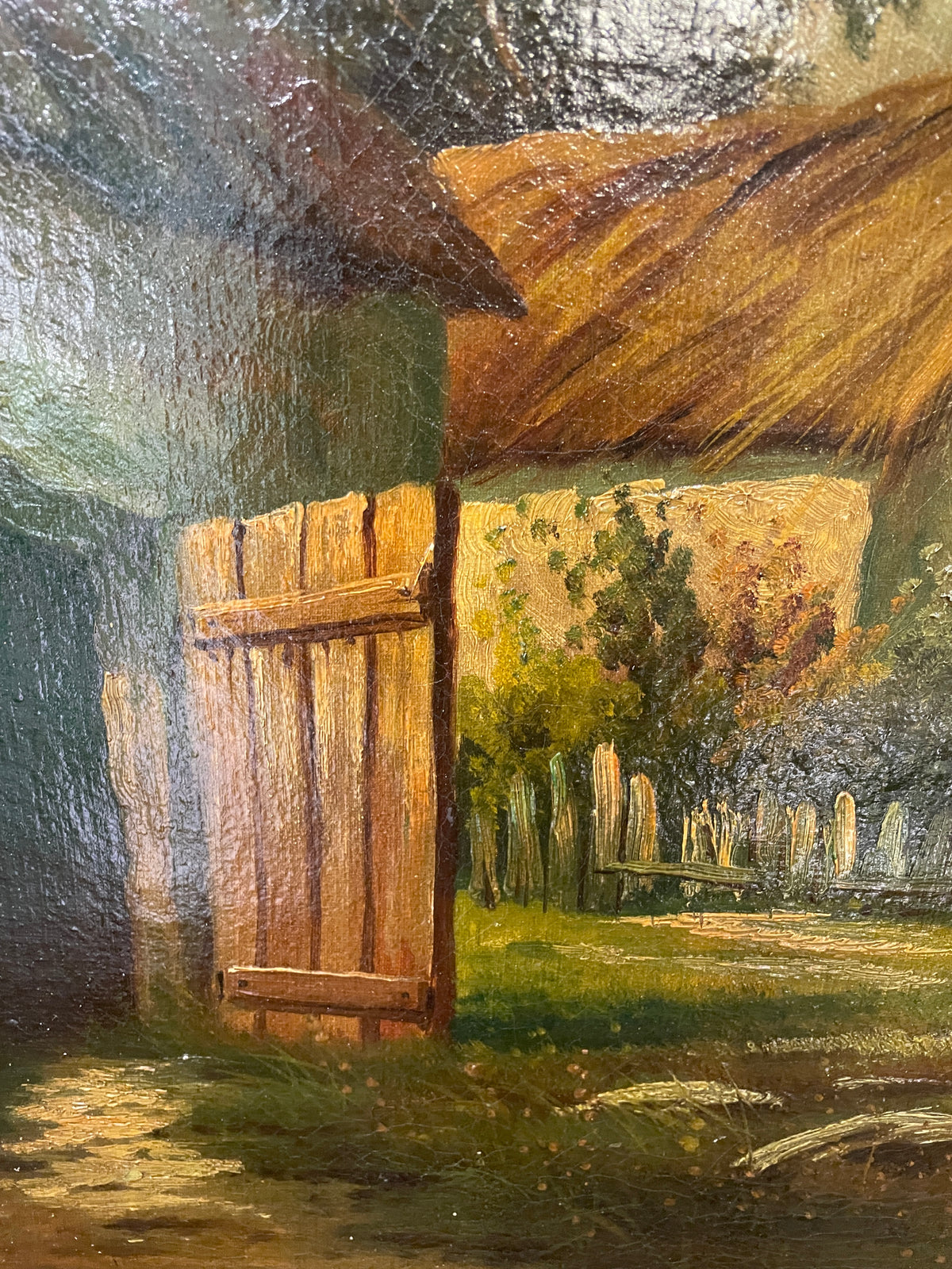 19th Century Oil on Canvas, Pastoral with Cows, Signed (0QH006)
