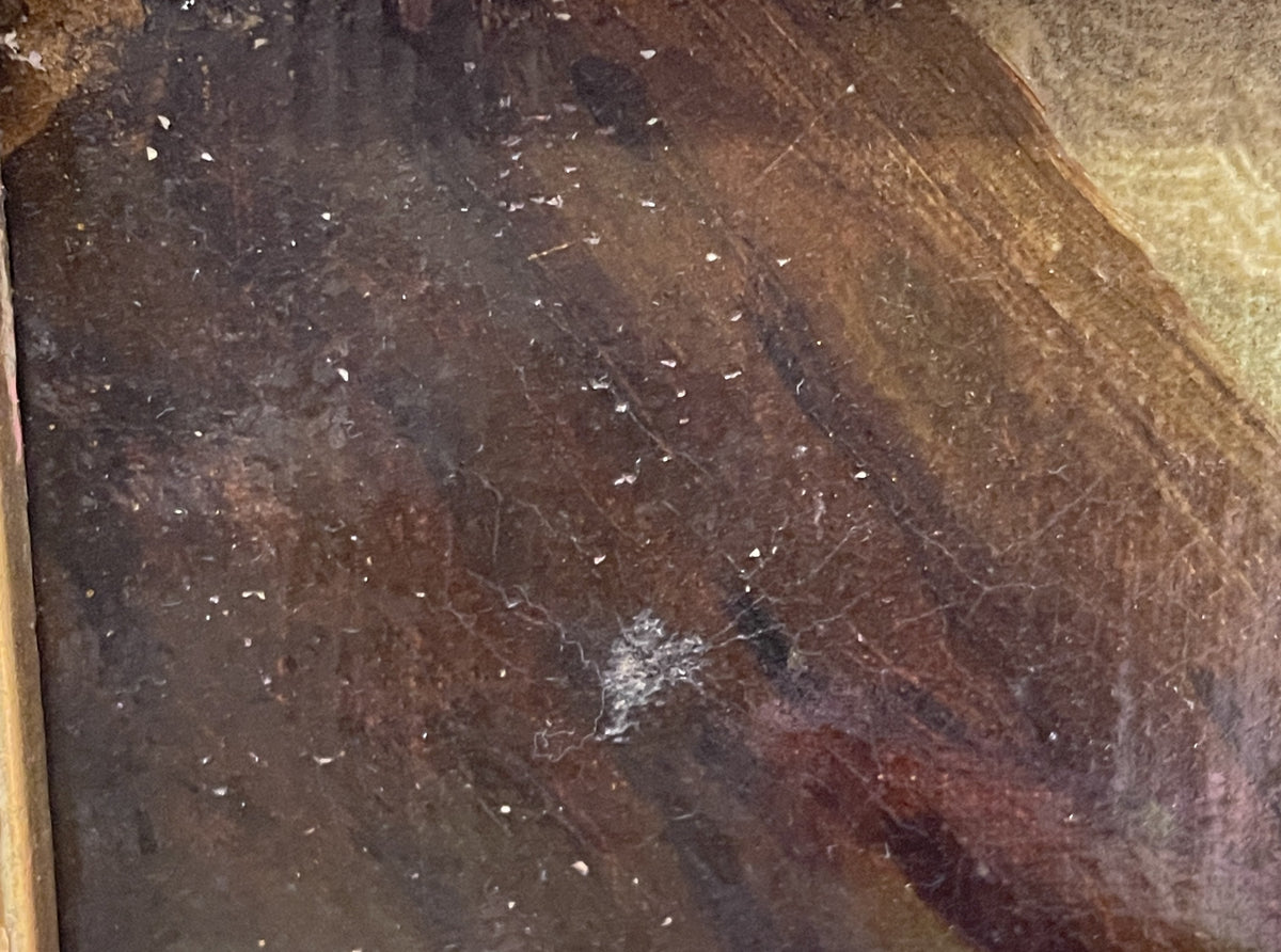 19th Century Oil on Canvas, Pastoral with Cows, Signed (0QH006)