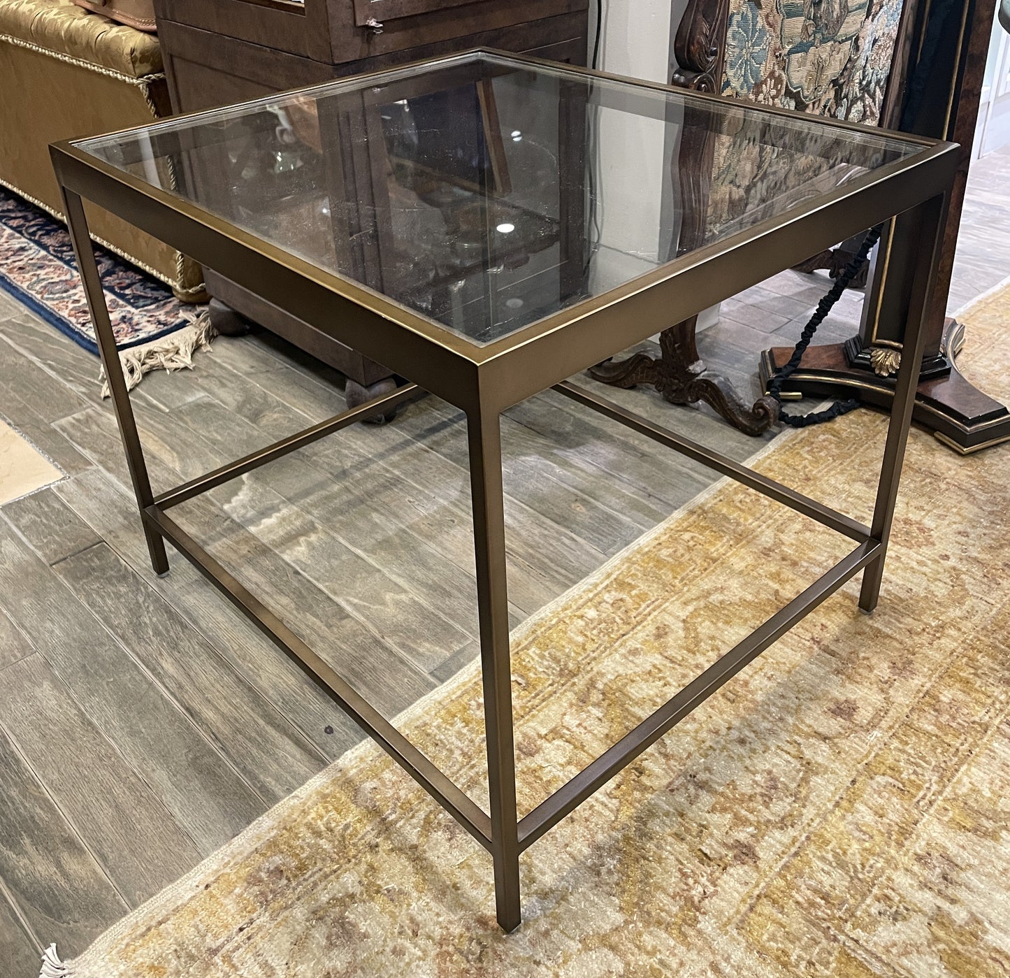 Mitchell Gold "Vienna" Antique Brass End Table (Two available) (0IV00H)