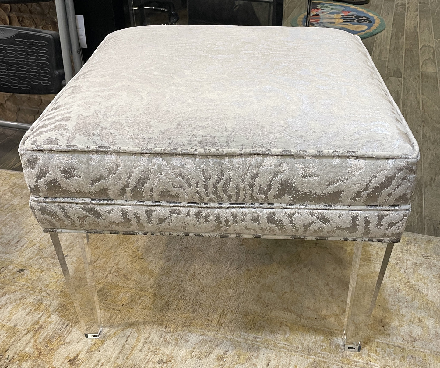 CR Laine "Trent" Ottoman with Acrylic Legs (Three available) (0IV00F)