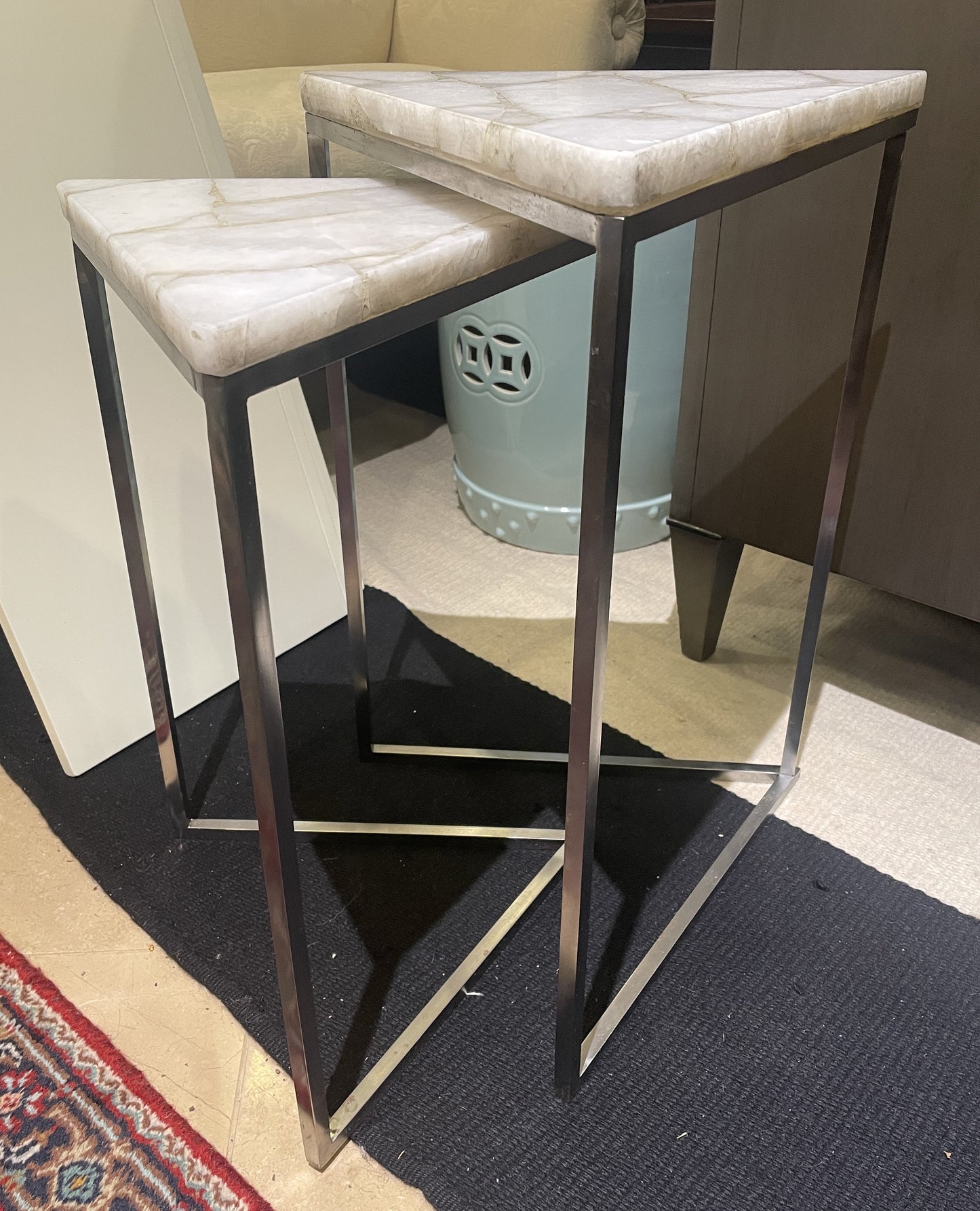 Tozai Triagular Nesting tables with marble top (0IV018)