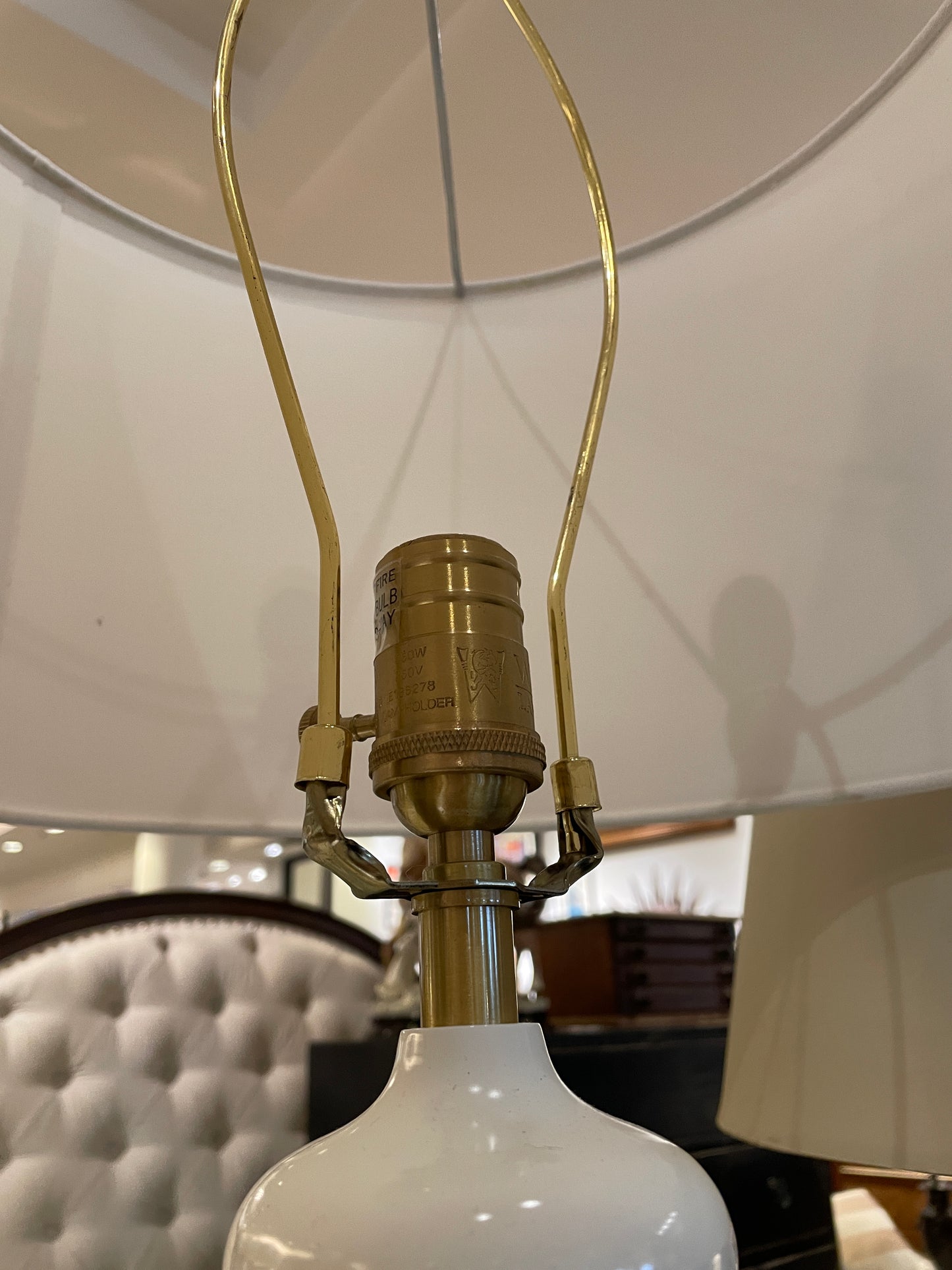 Wildwood "Mirabella" White Lamps, a pair (0IV019)