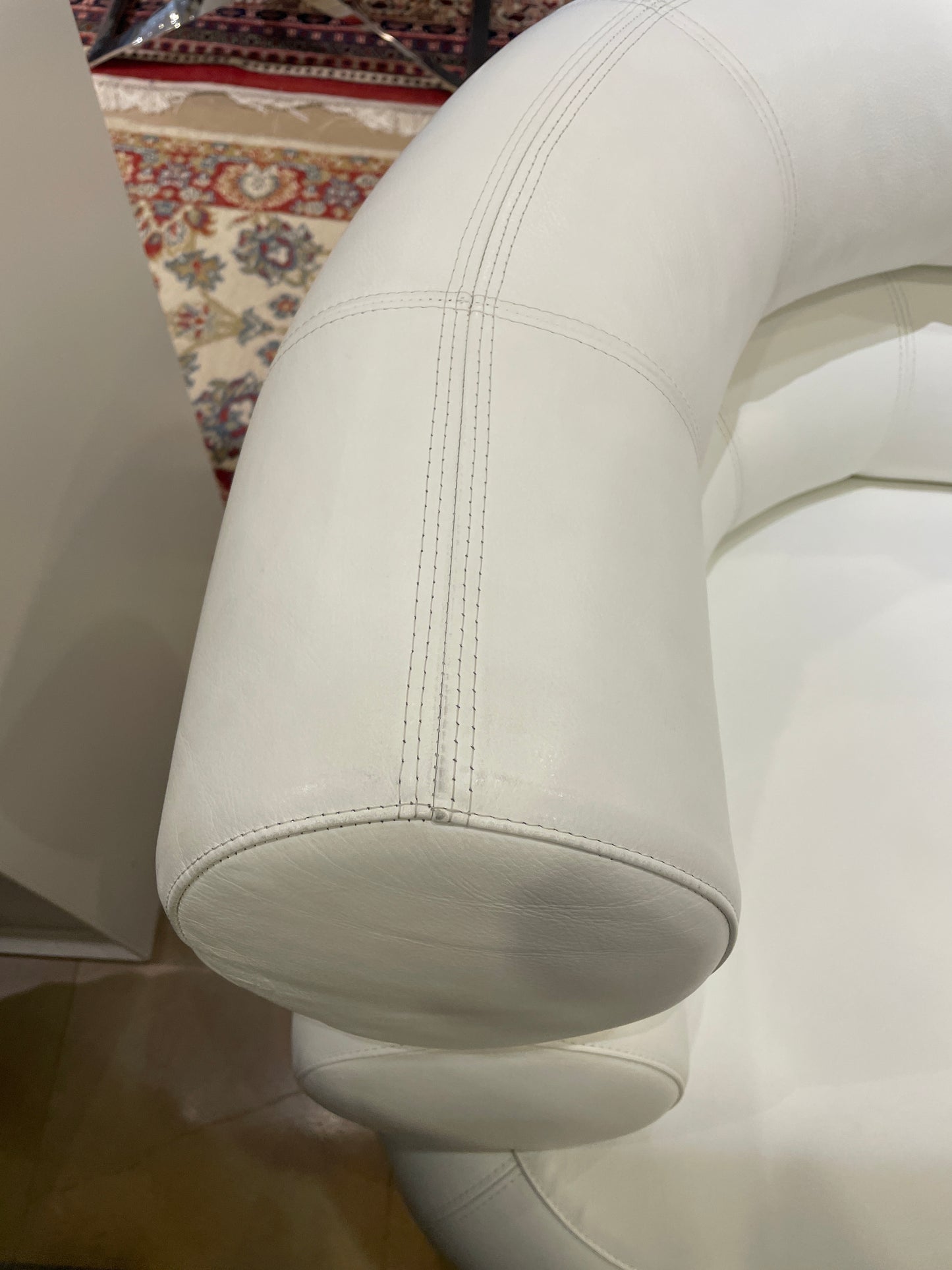 Eileen Gray Bibendum Channel chair by ClassiCon in White Leather (0MM00A)