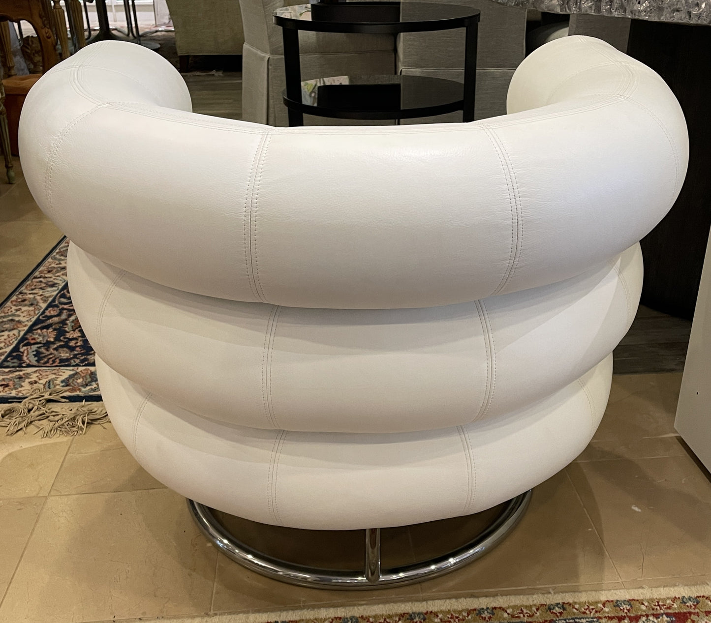 Eileen Gray Bibendum Channel chair by ClassiCon in White Leather (0MM00A)