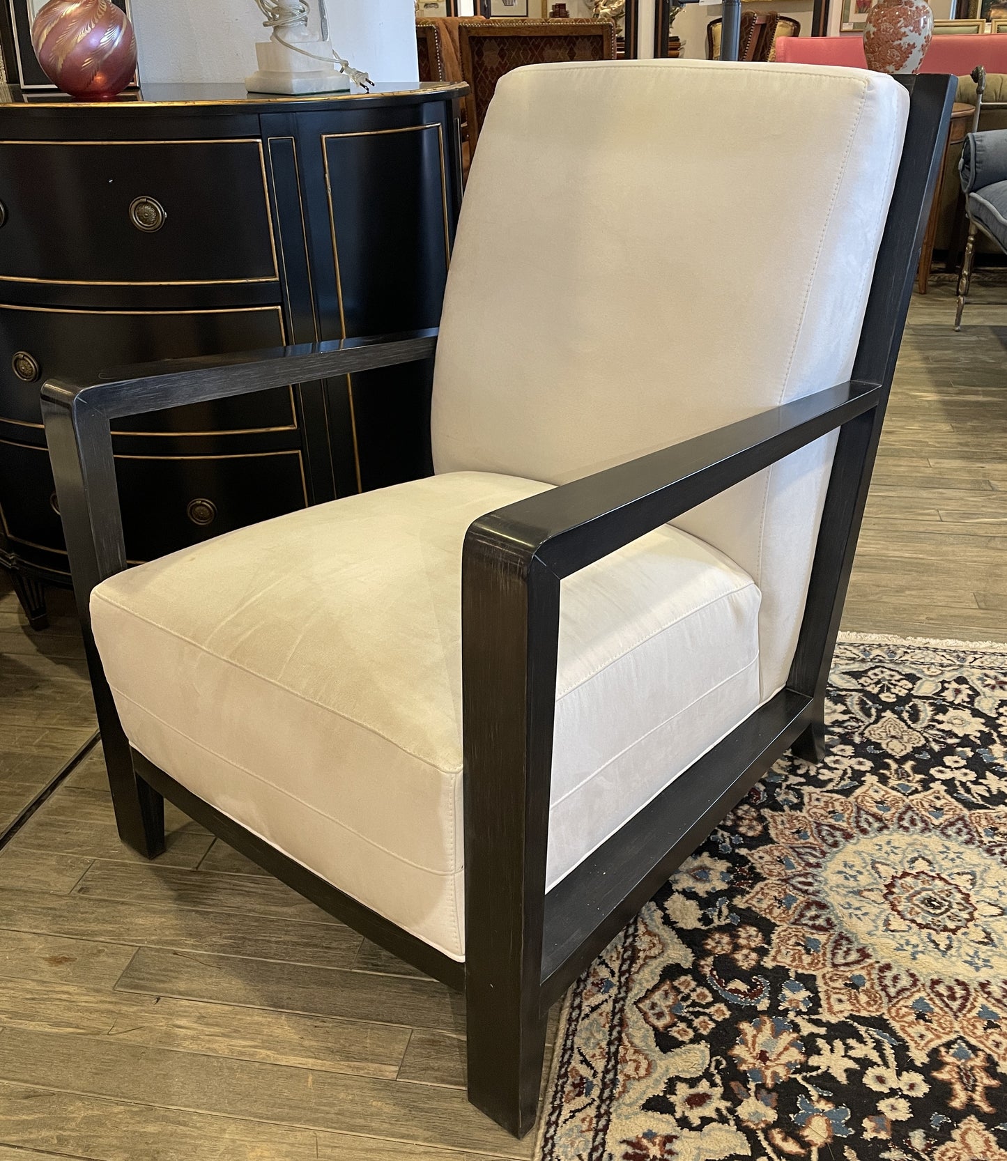 Hickory White Shawn Chair in White Microfiber (Two available) (0IV008)