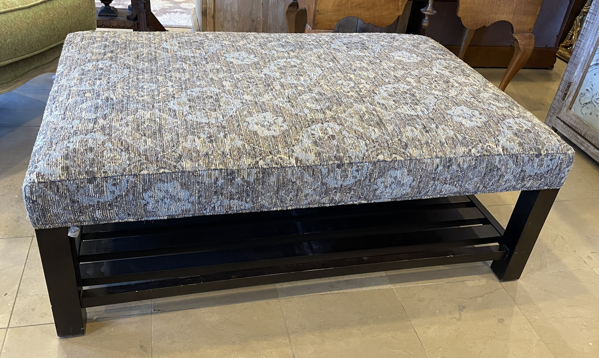 Basset Upholstered Ottoman with Lower Trays, AS IS (0NX00O)