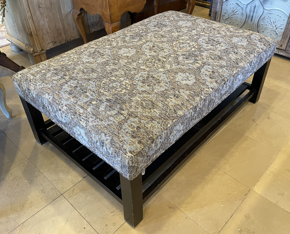 Basset Upholstered Ottoman with Lower Trays, AS IS (0NX00O)