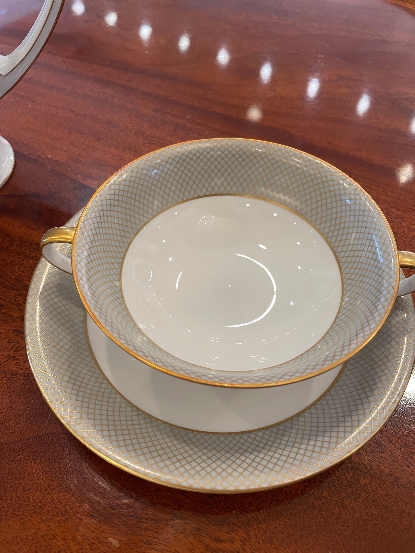 Rosenthal Gray Grail Cream soup and saucers, set of 10
