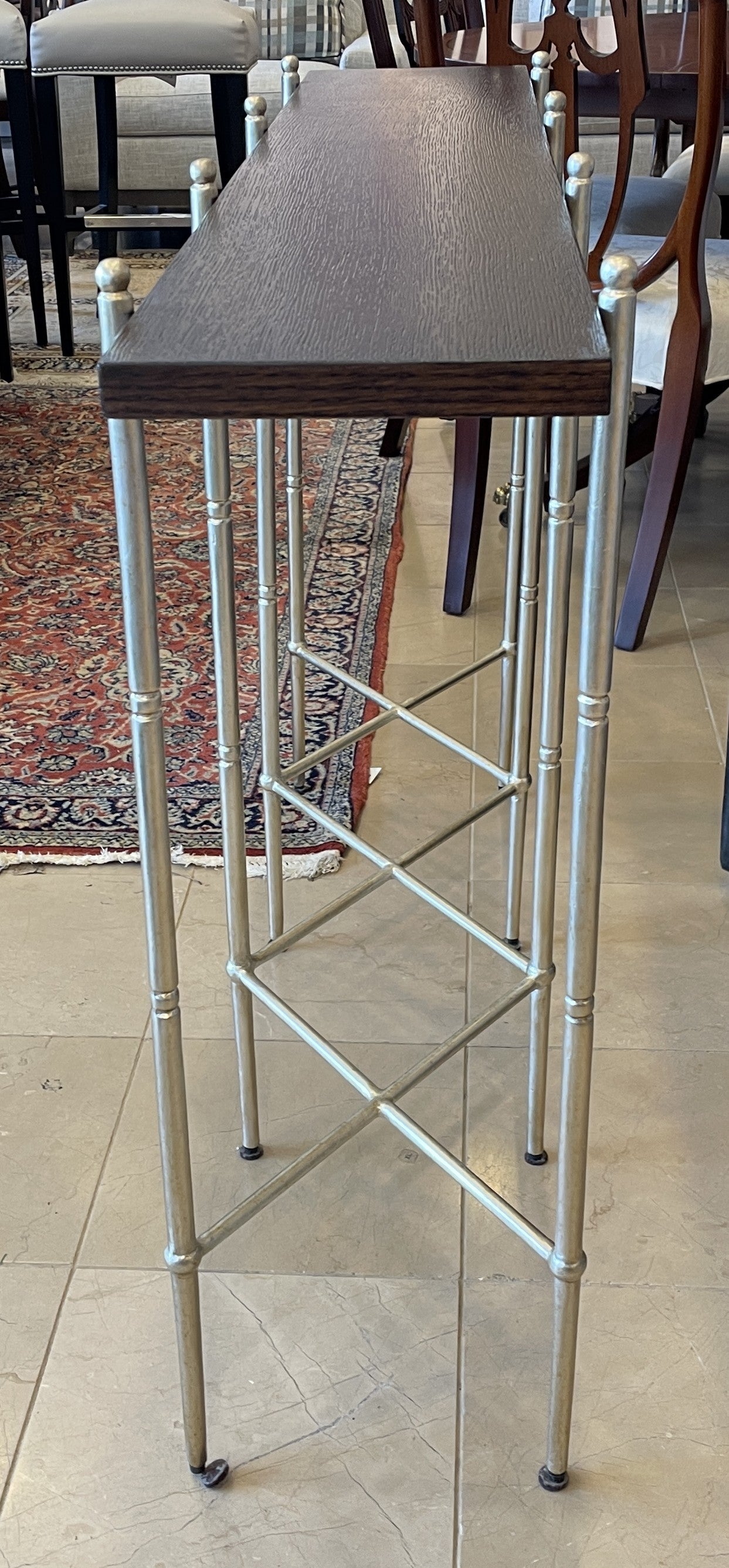 Ambella Sullivan Narrow Wood Console with Bronze Base (0IV006)