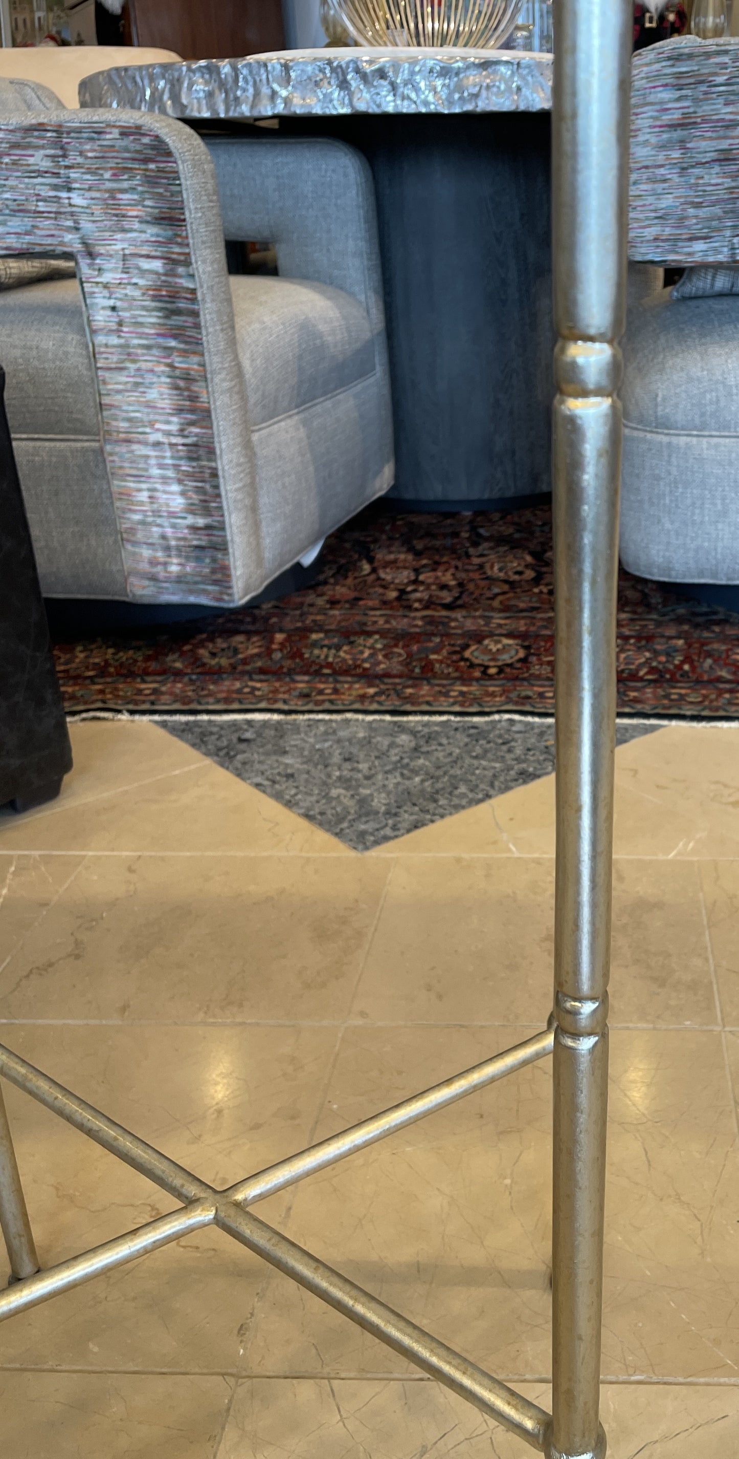 Ambella Sullivan Narrow Wood Console with Bronze Base (0IV006)