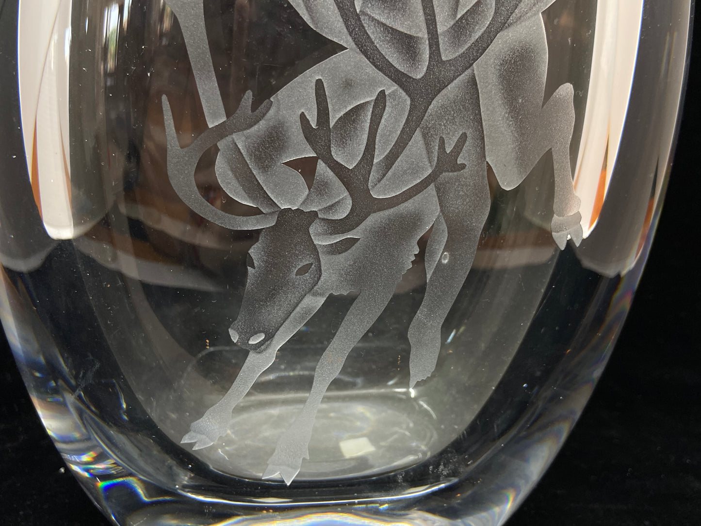 Orrefors Man on Stag Vase (S87D5D)