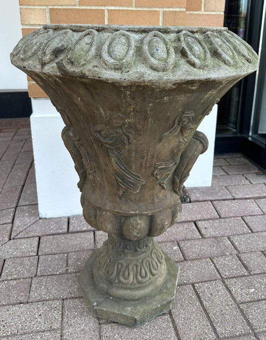 Vintage Pair of Cement Urns (2NL9RT)