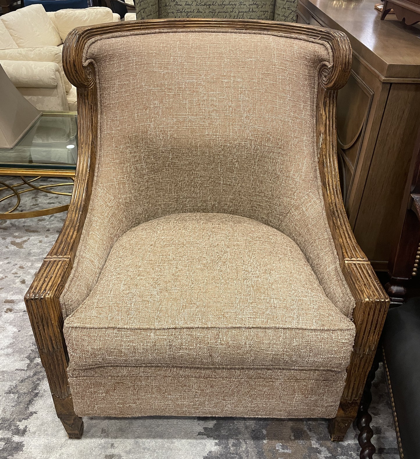 Tuscan Style Occassional Chair in Taupe (0IW004)