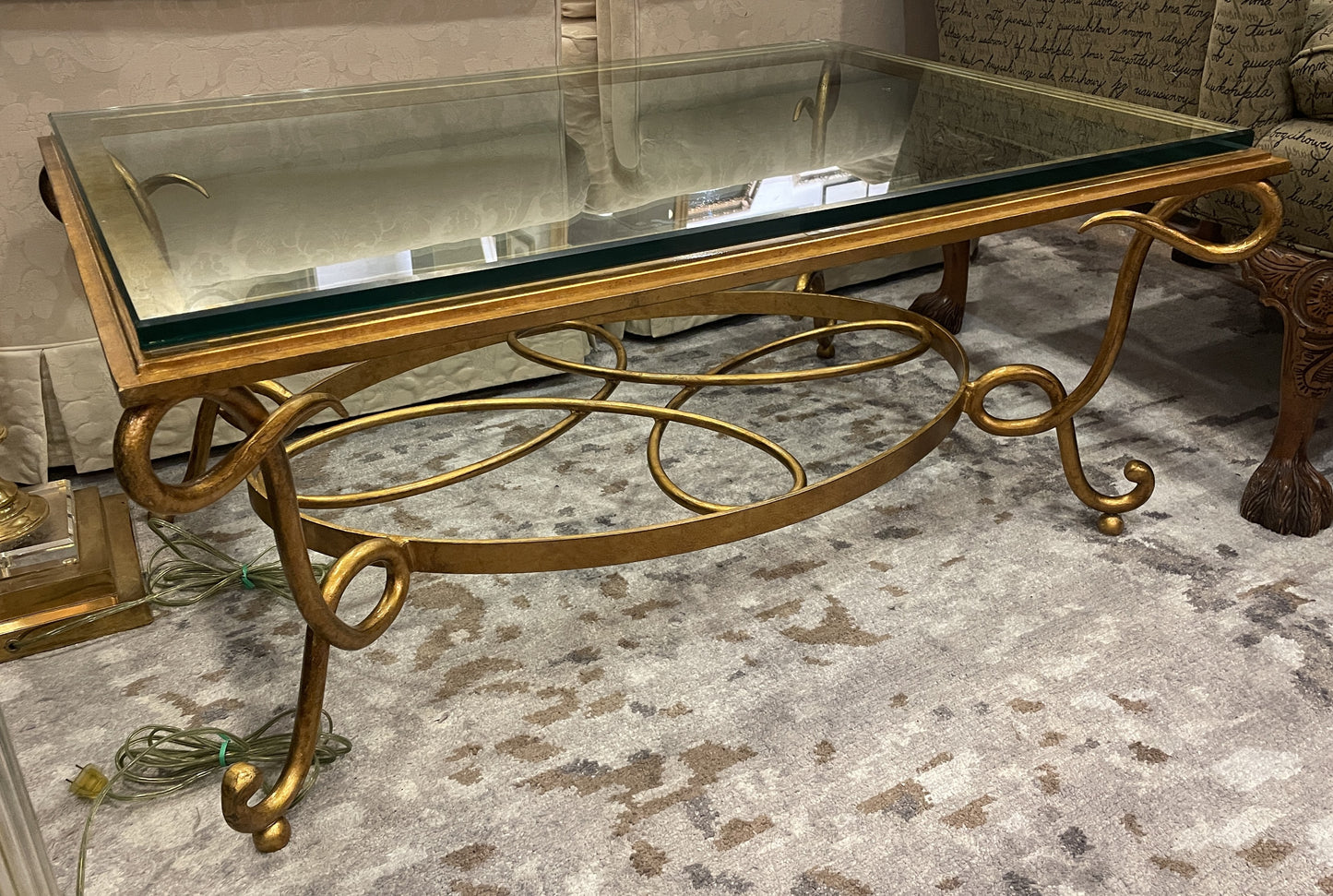 Rene Drouet Style Gilt Coffee Table (0IW007)
