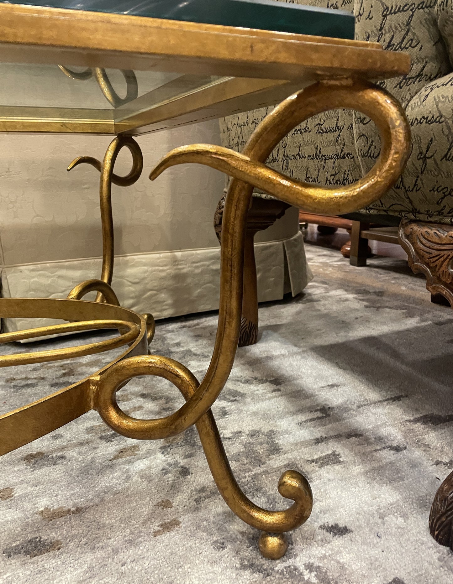 Rene Drouet Style Gilt Coffee Table (0IW007)