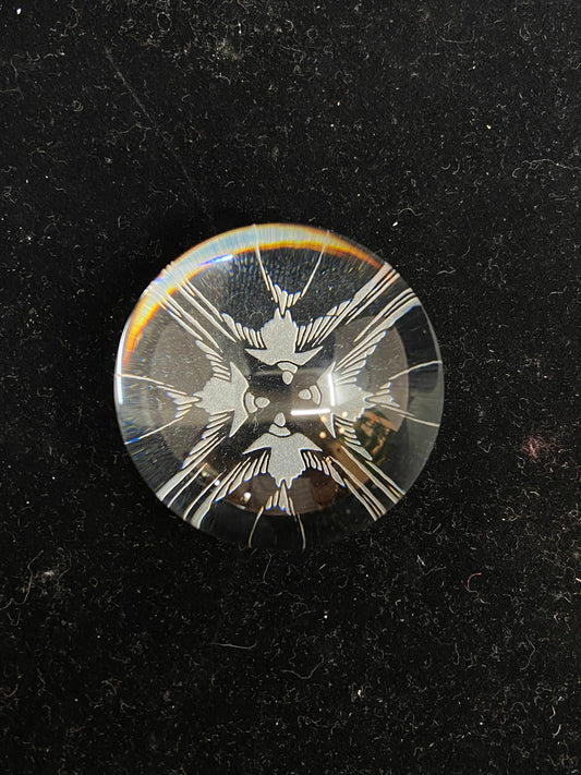 Lalique Bird Etched Bubble Paperweight (H3CJ3W, 6H9YNR)