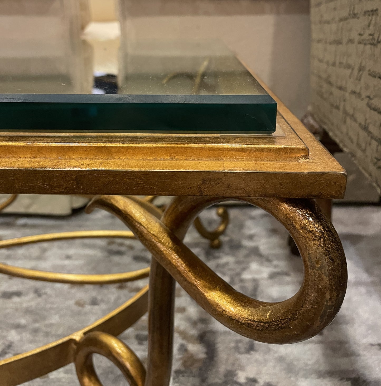 Rene Drouet Style Gilt Coffee Table (0IW007)