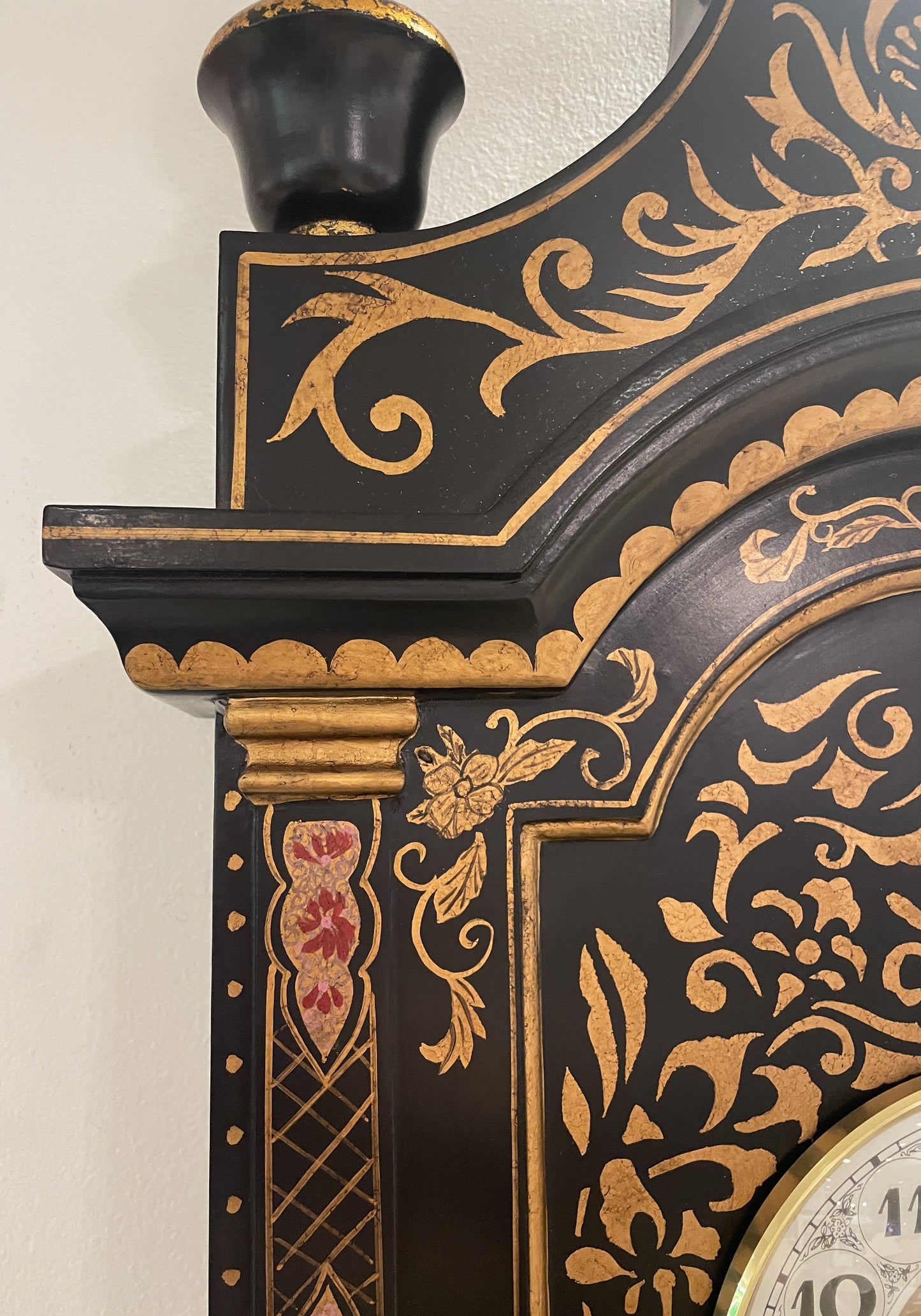 Castilian Low Profile Chinoserie Wall Clock (0IW005)