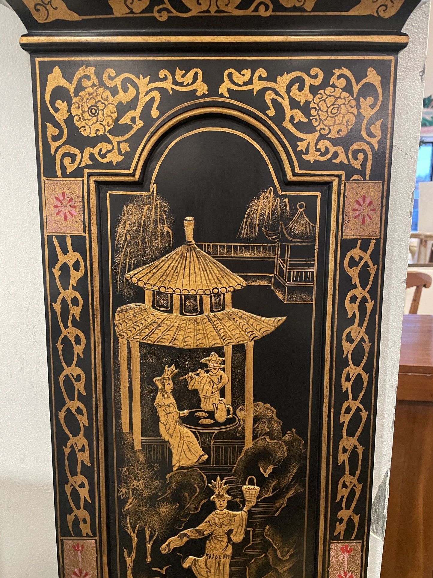 Castilian Low Profile Chinoserie Wall Clock (0IW005)