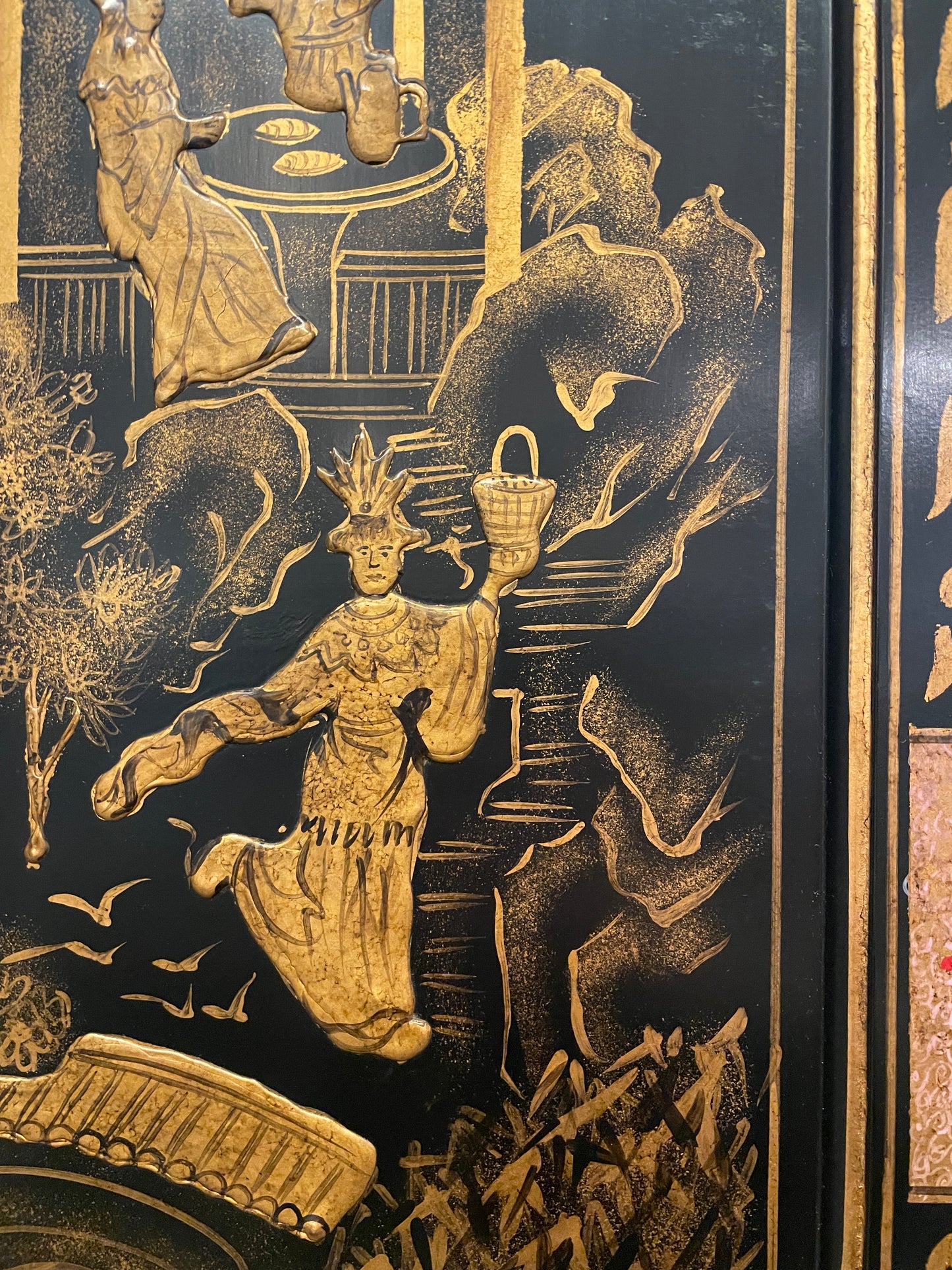 Castilian Low Profile Chinoserie Wall Clock (0IW005)