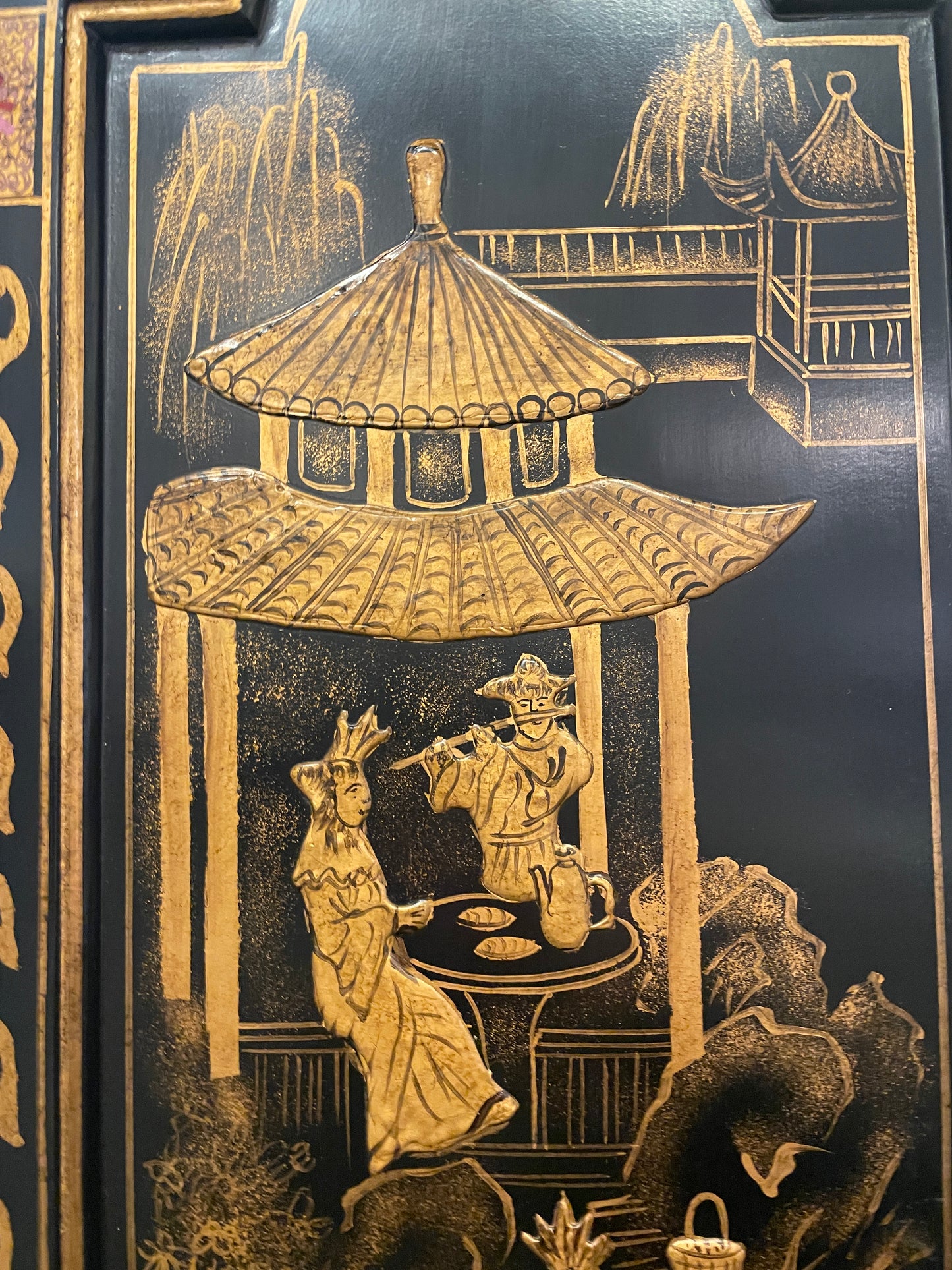 Castilian Low Profile Chinoserie Wall Clock (0IW005)