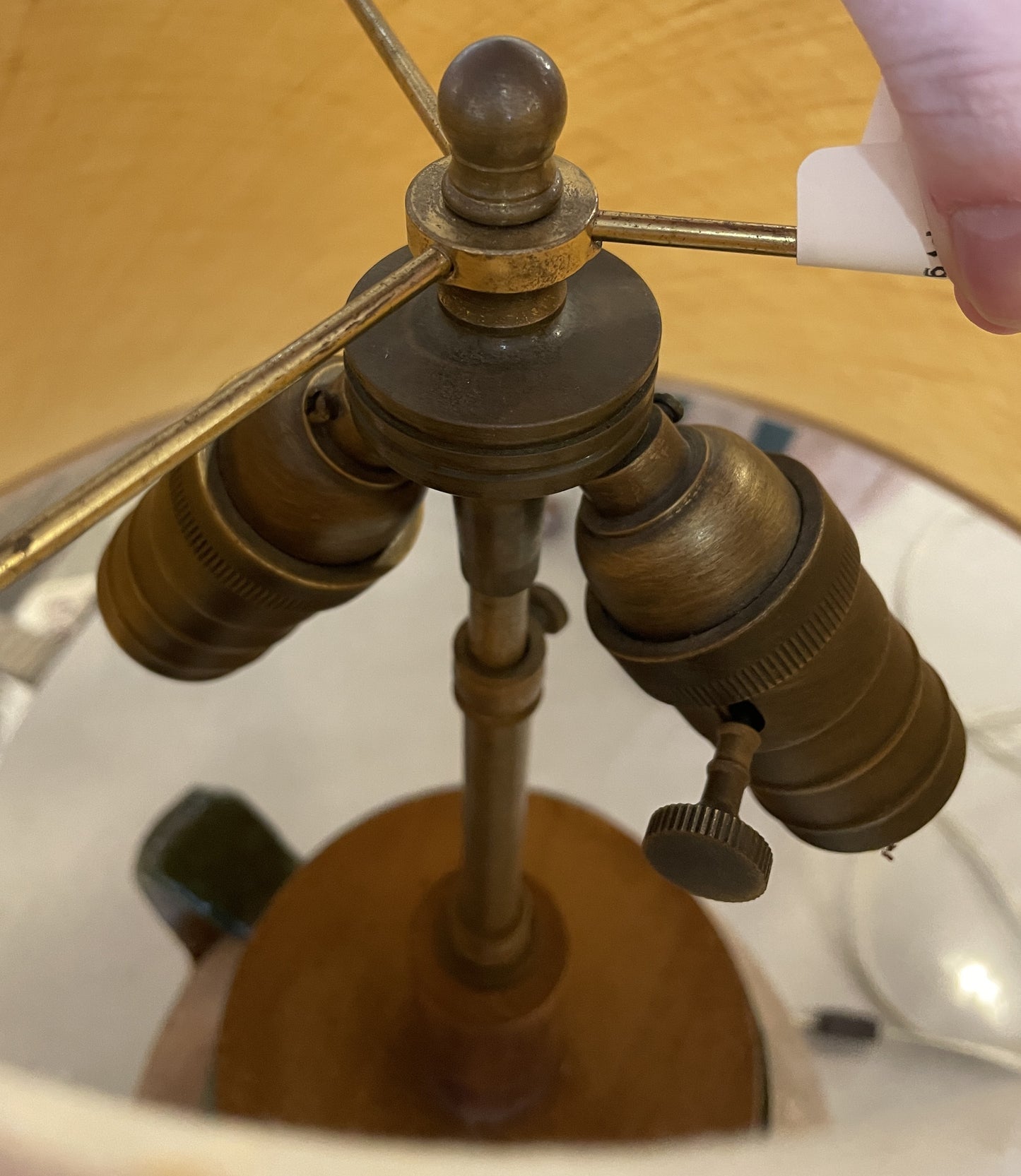 19th Century French Confit Pot Lamp, green with iron stand (0JL01P)