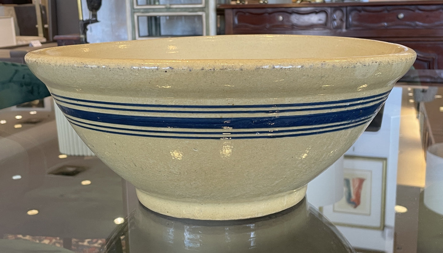 Antique French Terracotta Glazed Dough Bowl (0JL027)