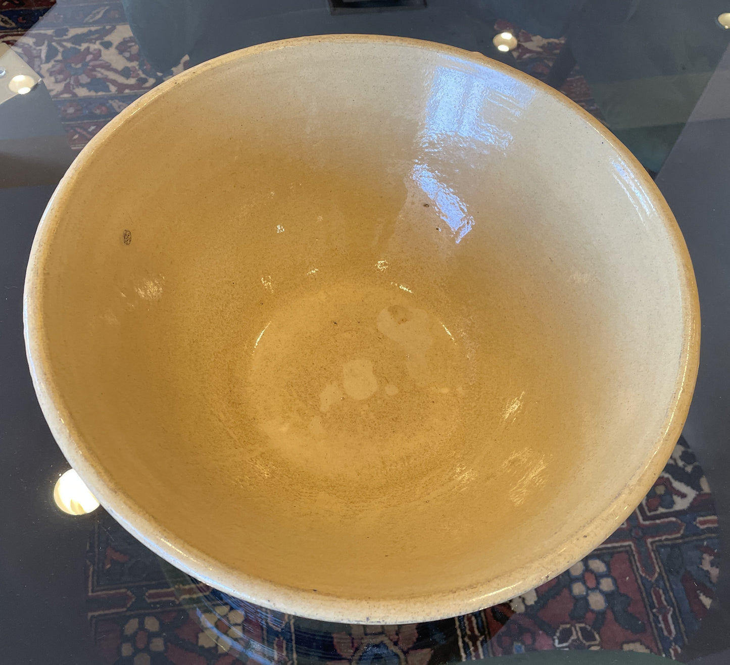 Antique French Terracotta Glazed Dough Bowl (0JL027)