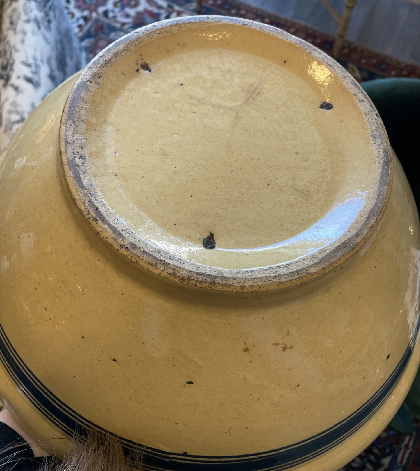 Antique French Terracotta Glazed Dough Bowl (0JL027)