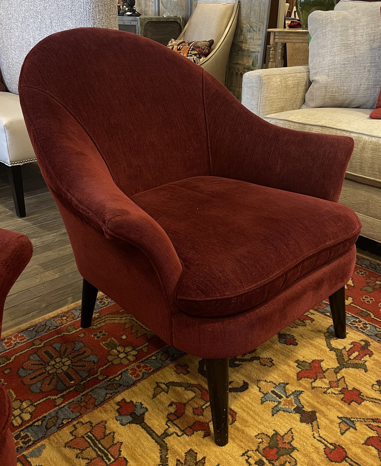 Vintage Room and Board Chair in Crimson, AS IS (Two available 0MT005 and 0MT006)