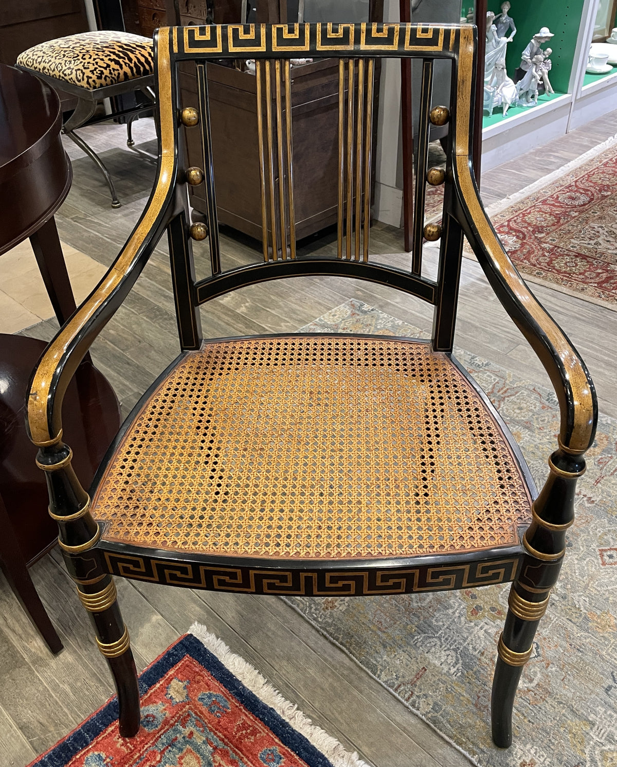 Greek Key Regency Caned Chair, AS IS (0QO00J)