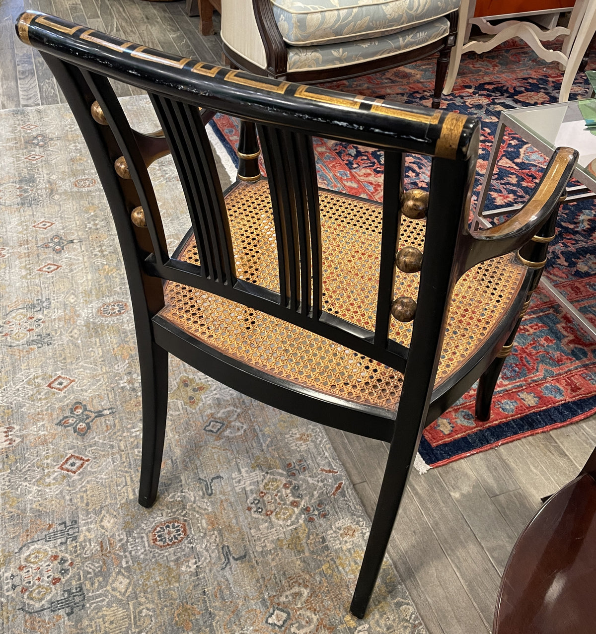 Greek Key Regency Caned Chair, AS IS (0QO00J)
