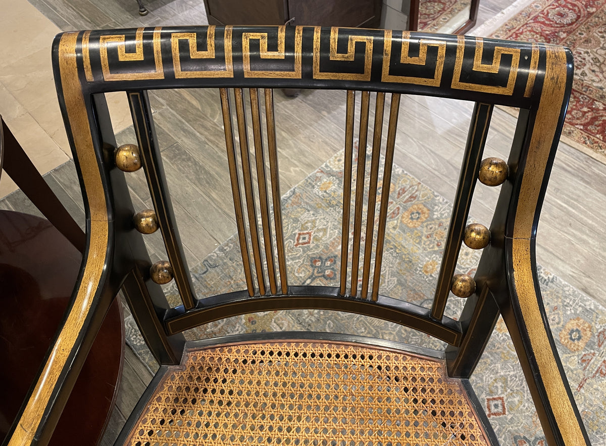 Greek Key Regency Caned Chair, AS IS (0QO00J)