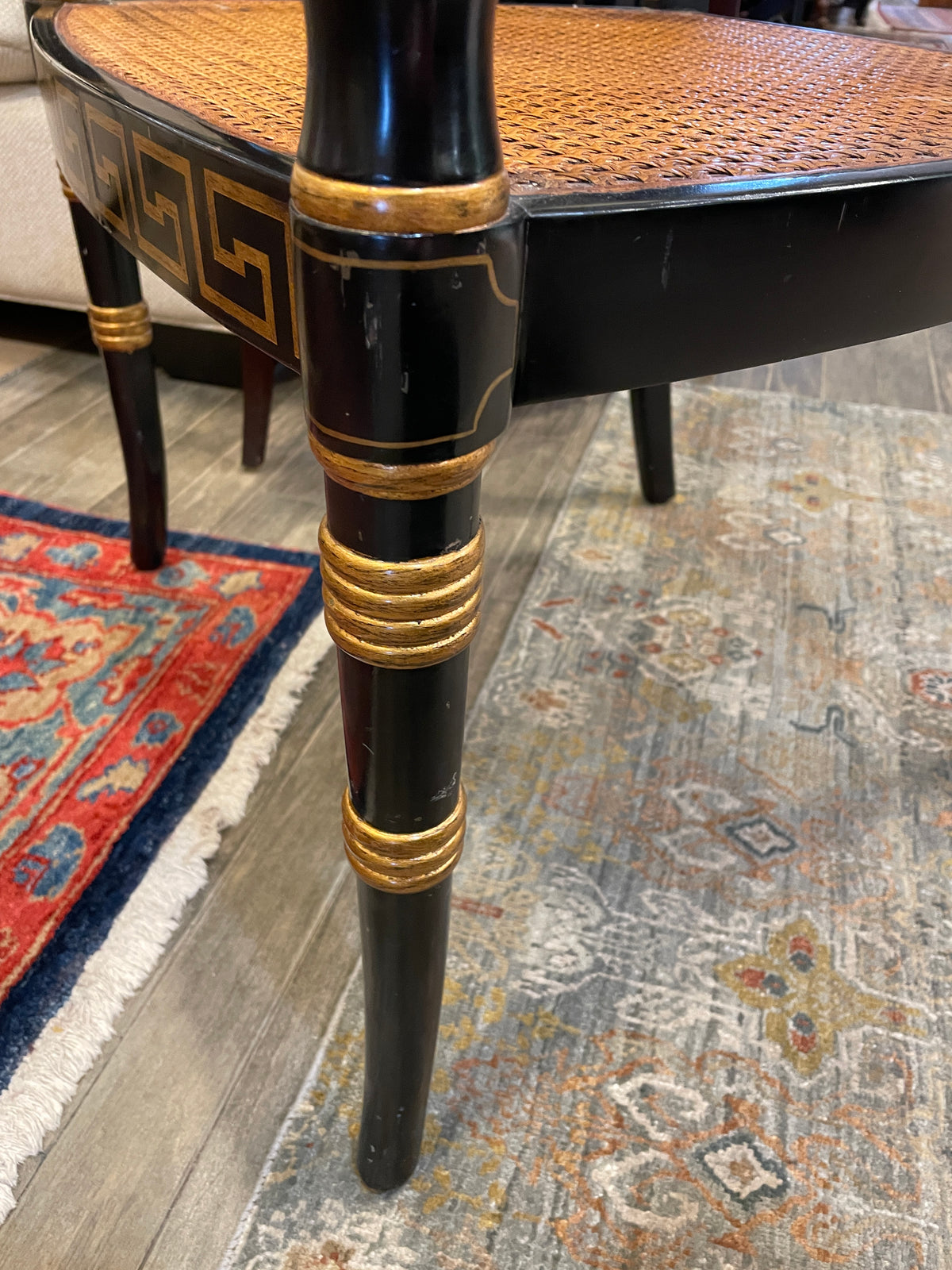 Greek Key Regency Caned Chair, AS IS (0QO00J)