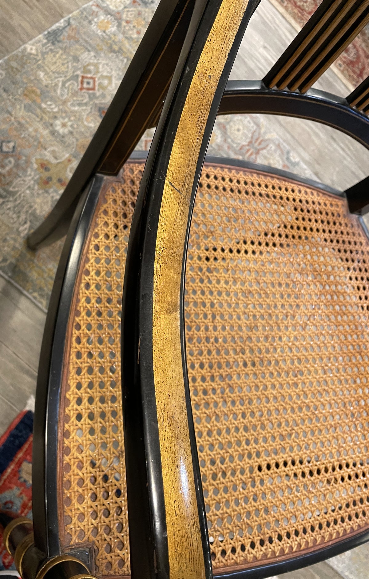 Greek Key Regency Caned Chair, AS IS (0QO00J)