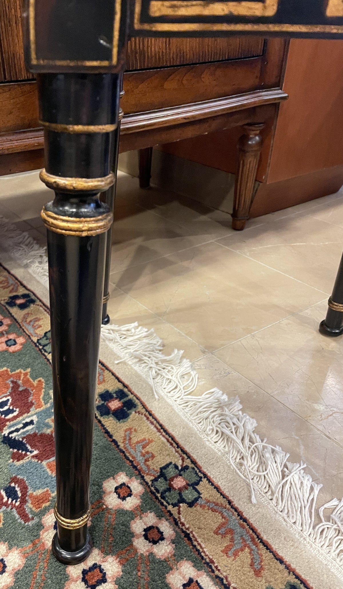 Greek Key Regency Bench/Table with Caned Top (0QO00K)