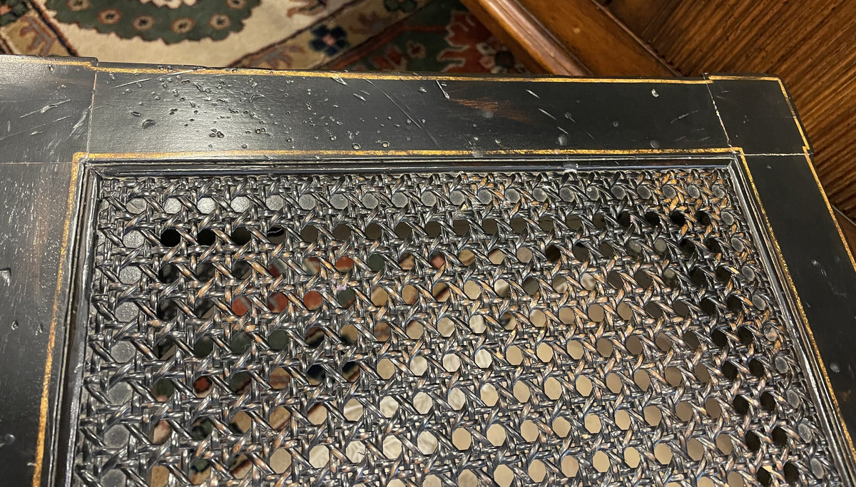 Greek Key Regency Bench/Table with Caned Top (0QO00K)