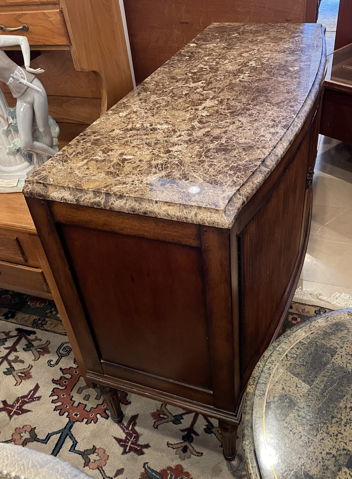 FFDM Marble Top Sideboard with Reeded Doors (0QO00N)
