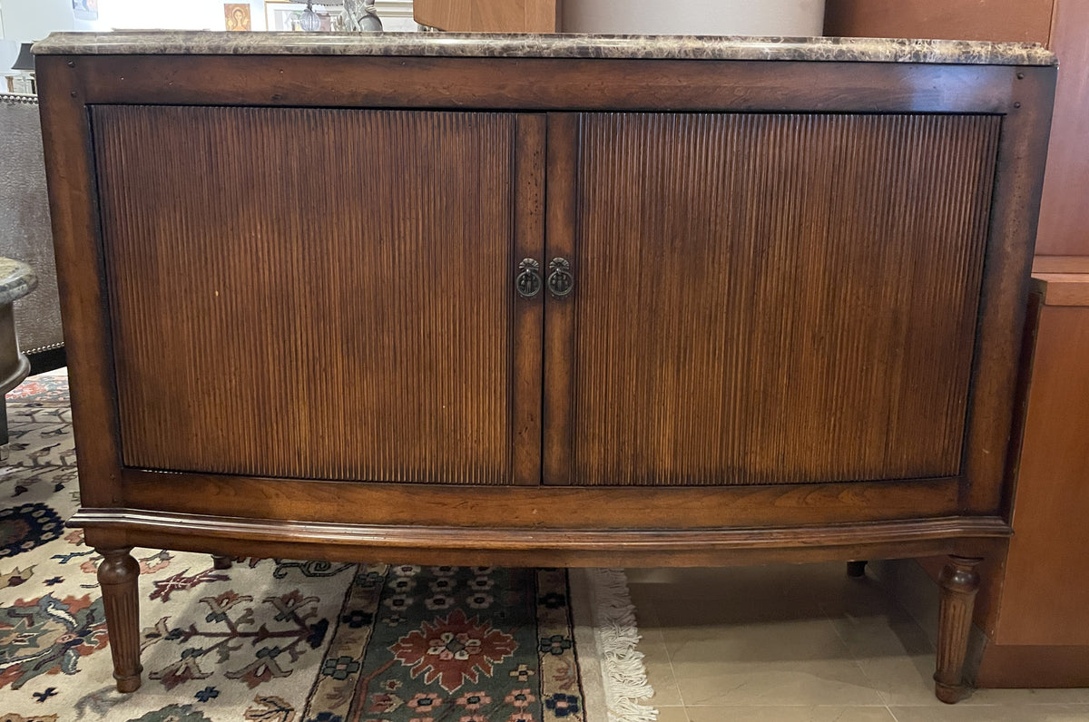 FFDM Marble Top Sideboard with Reeded Doors (0QO00N)
