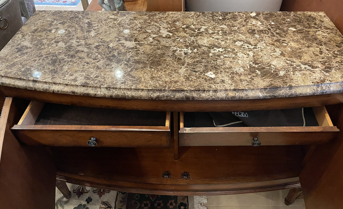 FFDM Marble Top Sideboard with Reeded Doors (0QO00N)