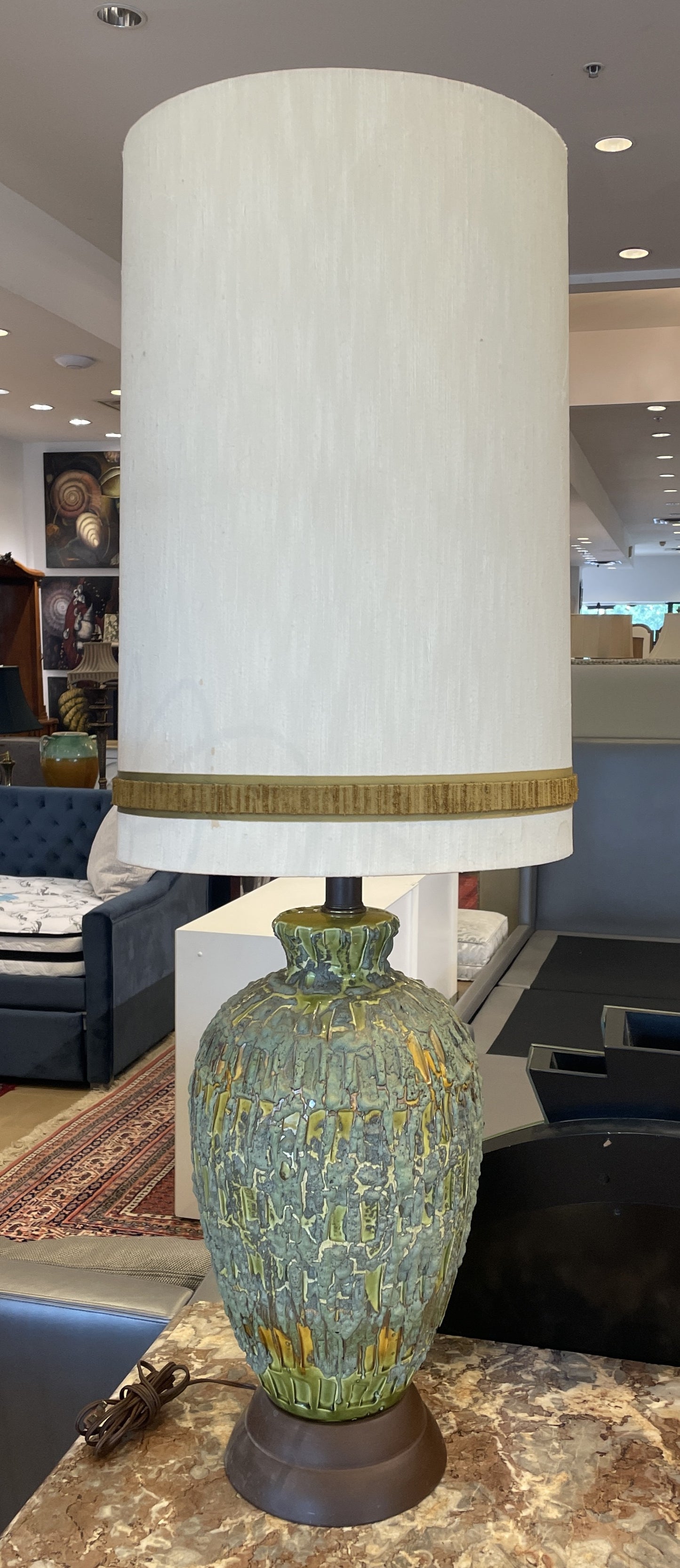 Mid Century Lava Glaze Table Lamp (0JL02C)