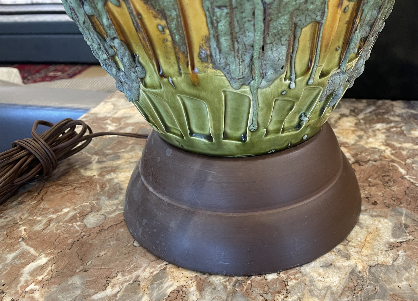 Mid Century Lava Glaze Table Lamp (0JL02C)